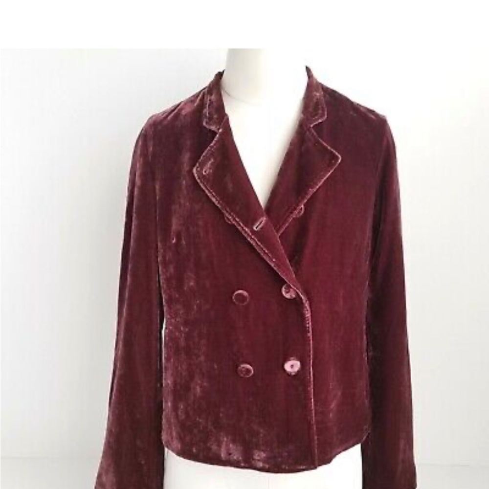 J.Jill Winterberry Velvet Silk Blend Peacoat - Picture 2 of 5